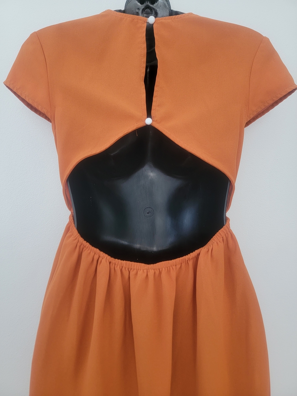 Women's Classic Orange Midi Dress - Picture 3 of 4